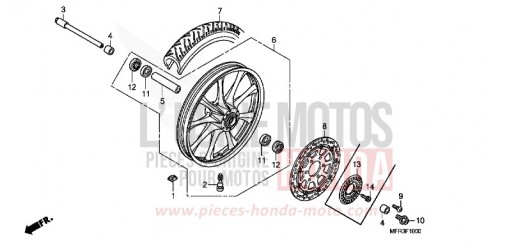 FRONT WHEEL VT1300CXA de 2010